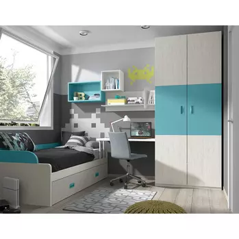 Cuadros Habitacion Juvenil Dormitorio Juvenil Usable cómodo del colchón  casero Adaptable Moderno Azul Gris de la cabecera 140X200CM : :  Hogar y cocina