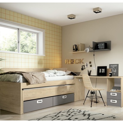 Cama compacta con zona oculta almacenaje EX J505
