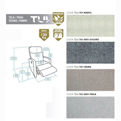 Sillón relax manual con gran gama de colores