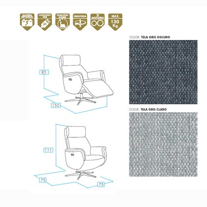 Vanguardista Sillón de Relax Eléctrico de Doble Motor ELC-CTRA