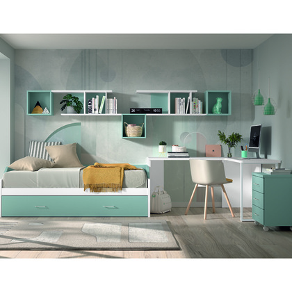 Dormitorio Juvenil W019: Cama Nido de 90 cm