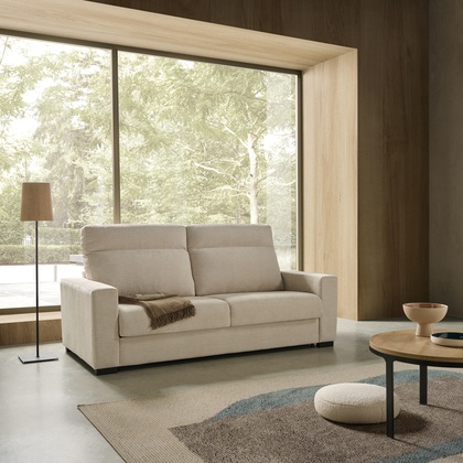 Sofá cama MP-CRN lino natural con diseño minimalista