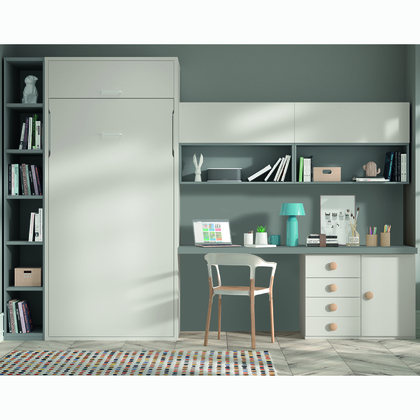 Cama abatible vertical 90 con mesa y estantes F264-BIS 2