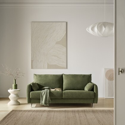 Sofá cama hotelero verde oliva MP-FDA con apertura italiana