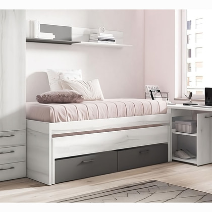 Compacto recto EX J505-BIS1 con cama nido y 2 cajones con ruedas