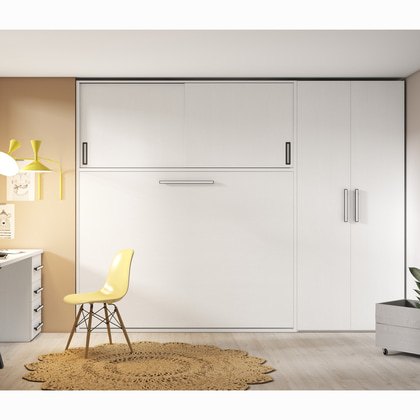 Cama abatible horizontal YA-3283/SPRESS-5 de 135x190 con altillo y puertas correderas – En stock