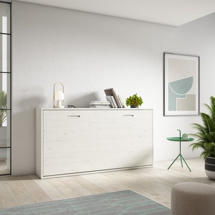 Cama abatible horizontal YA 3076 en color Ártico – Solución compacta para hoteles