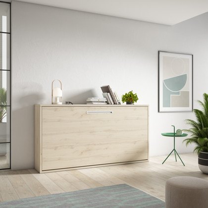 Cama abatible horizontal YA 3076 en acabado Nature – Funcionalidad y estilo para hoteles