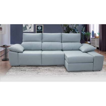 Sofá chaise longue TB-4-ML 290x145 cm con tapizado azul grisáceo