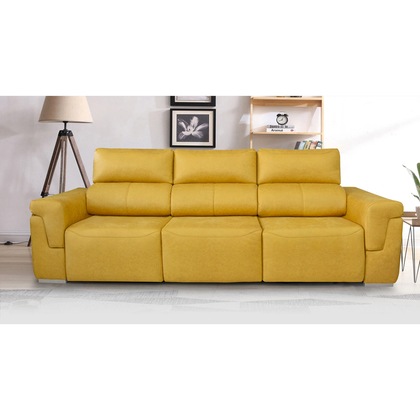 Sofá 3 plazas TB-3-ML 285x101 cm con tapizado mostaza y diseño recto
