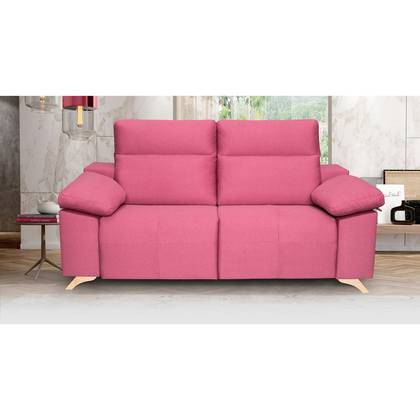 Sofá 2 plazas TB-1-ML 198x90 cm con tapizado rosa y patas de madera