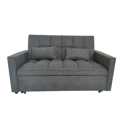 Sofá cama biplaza X-511 VTX con cama nido deslizante y tapizado gris