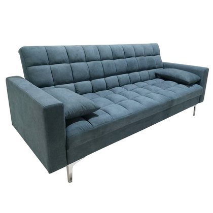 Sofá cama triplaza X-512 VTX azul acolchado con cama oculta